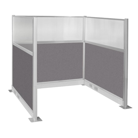 Versare Pre-Configured Hush Panel Electric Cubicle (U Shape) 6' x 6' W/ Window Slate Fabric 1859406